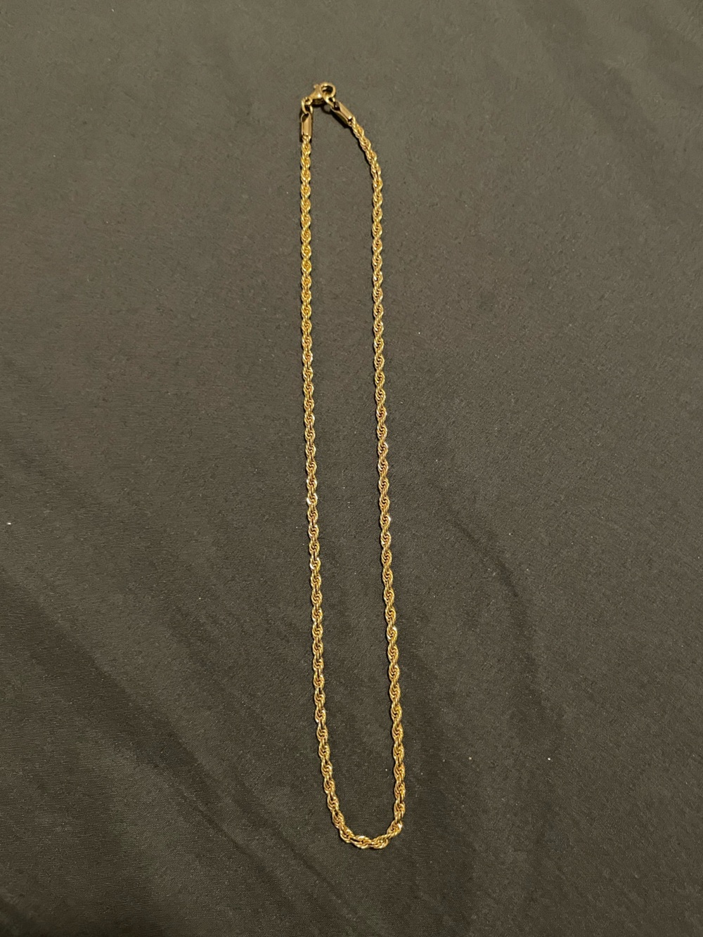 New - 18k gold finish stainless steel rope necklace